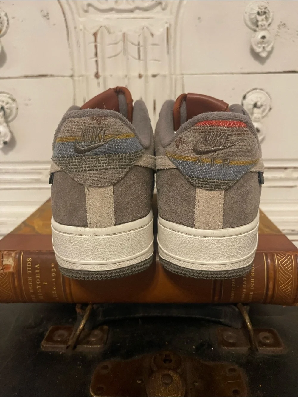 Nike Pendleton Custom Grey Suede Swoosh Low-Top Sneakers